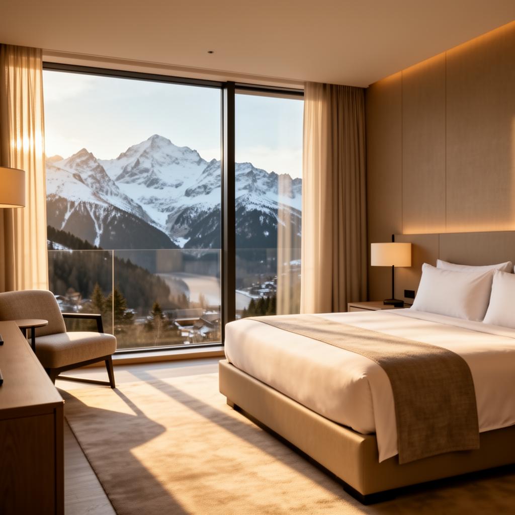Luxuriöse Hotelsuite mit Bergblick