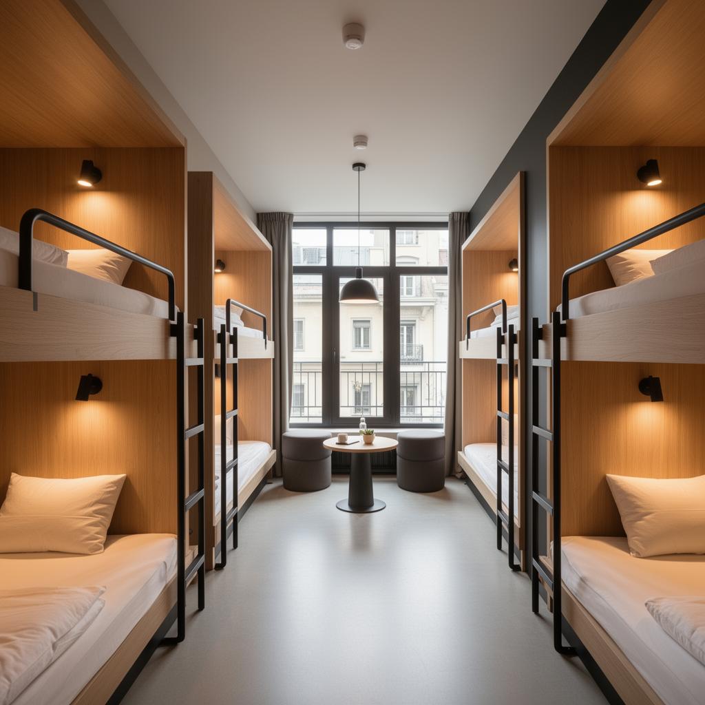Moderner Premium-Hostel-Schlafsaal