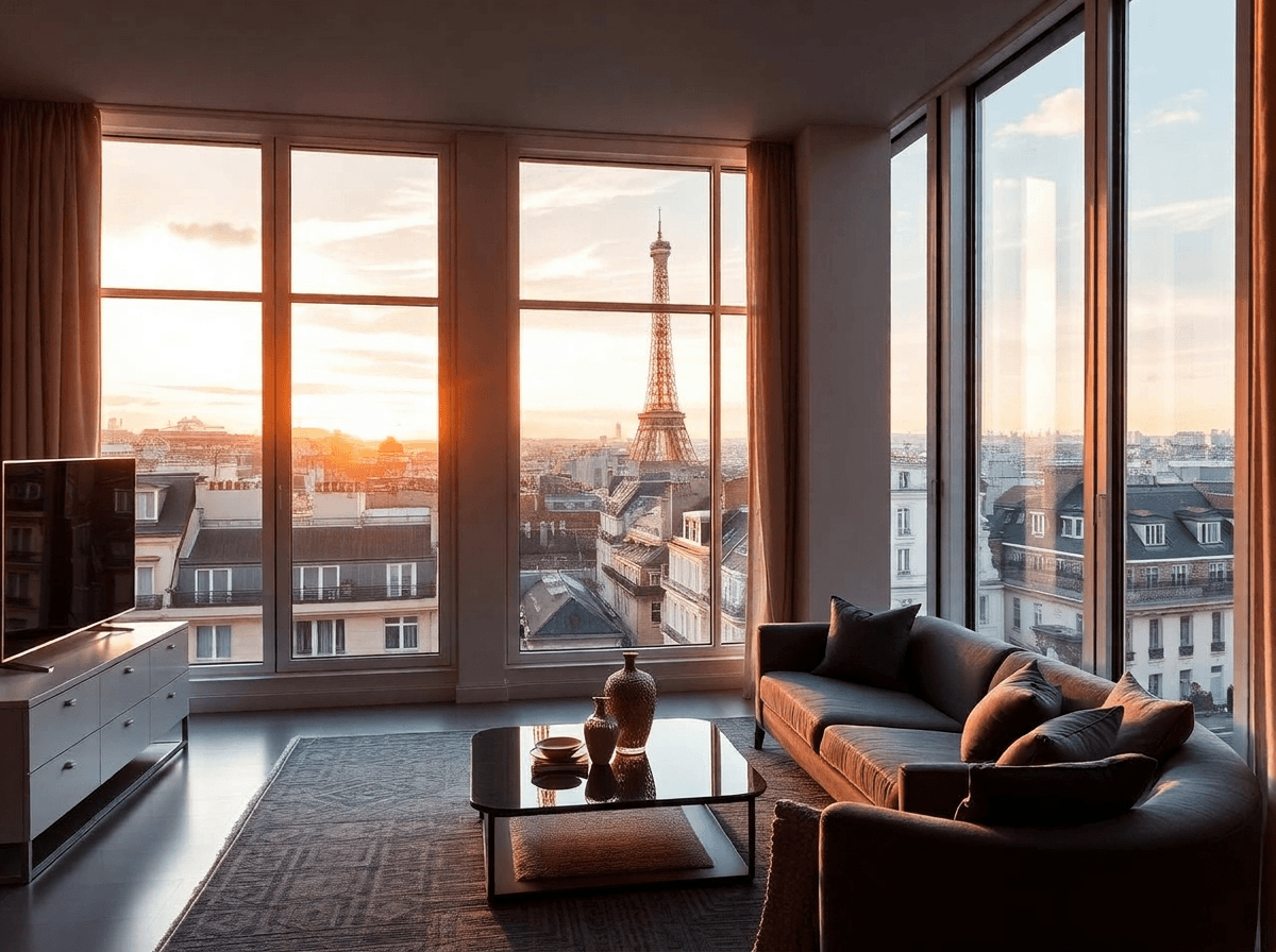 Mietwohnung mit Blick auf Paris